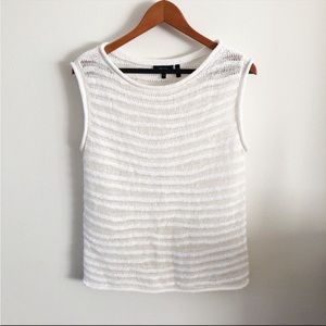 Theory Boatneck Sleeveless Sweater in Sughero Off-White  Medium. Free shipping